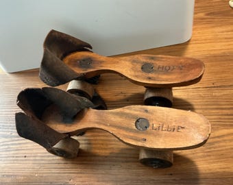 Antique Wooden Roller Skates by Union Hardware Co.