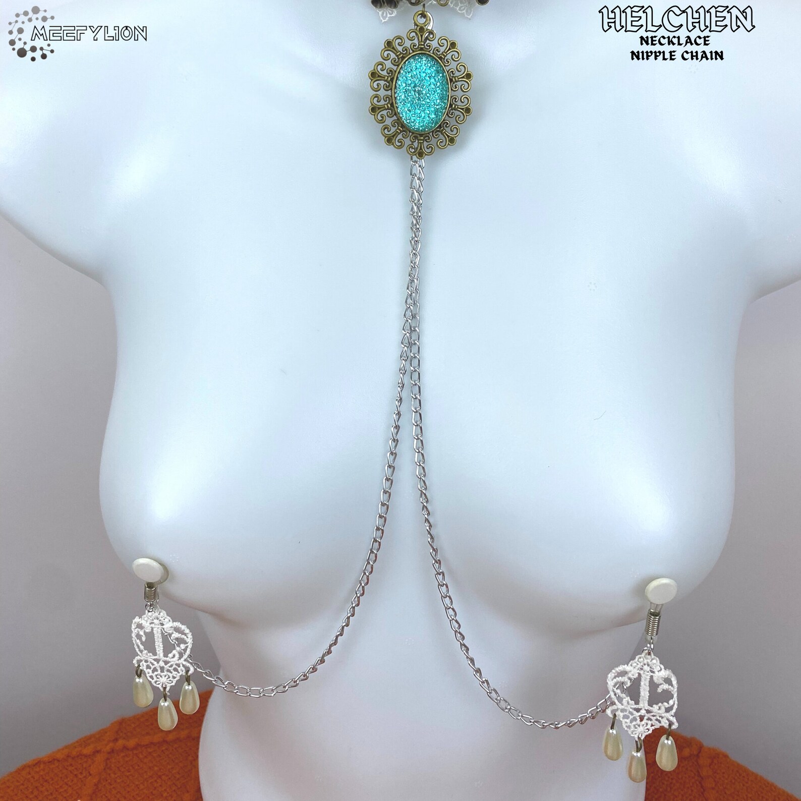 Nipple Necklace Nipple Chain Jewelry Non Piercing Clip Gothic Etsy