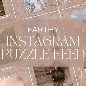 Earthy Neutral Instagram Puzzle Canva Template, Organic Instagram Post Template, Minimalist Instagram Template, Terracotta Post Templates