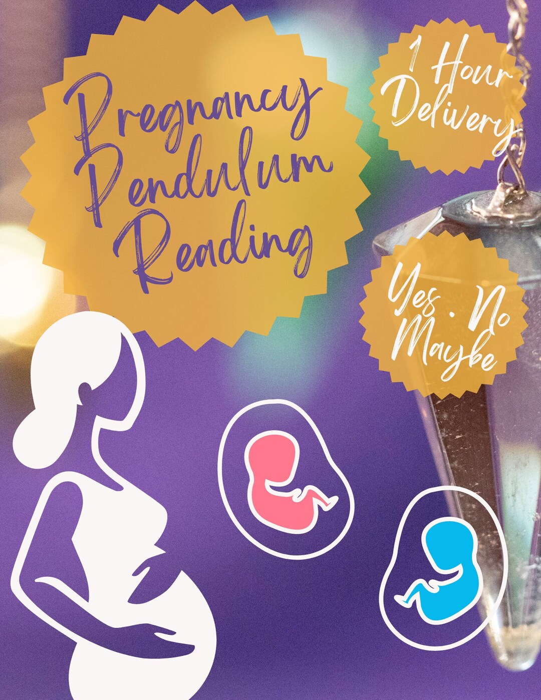 Same Hour Pregnancy Pendulum Reading Yes, No, Maybe Questions Etsy