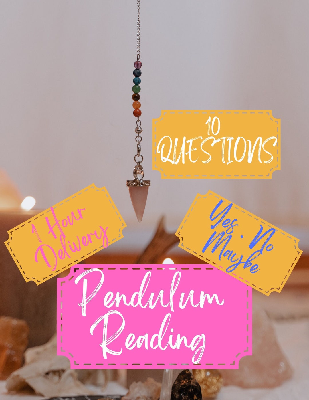 10 QUESTION Same Hour Pendulum Reading Yes, No, Maybe Questions - Etsy