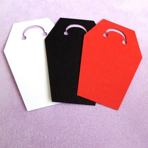 Coffin Keychain Display Cards 9 x 6 cm (19 colours available) Keyring Display Cards