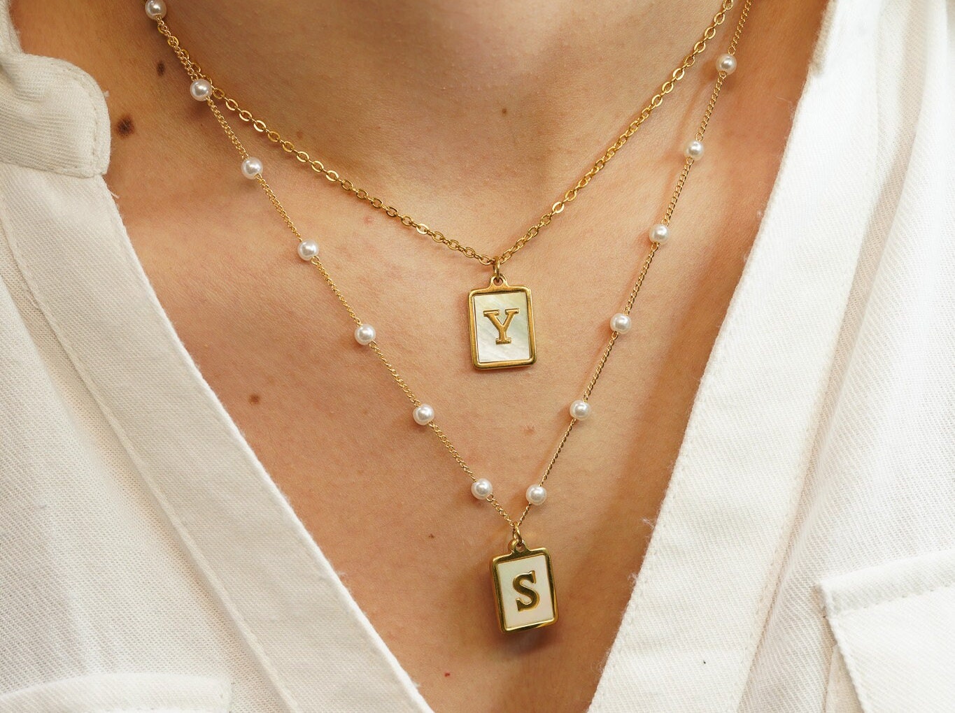Louis Vuitton Monogram Chain Necklace Silver/Orange in Silver