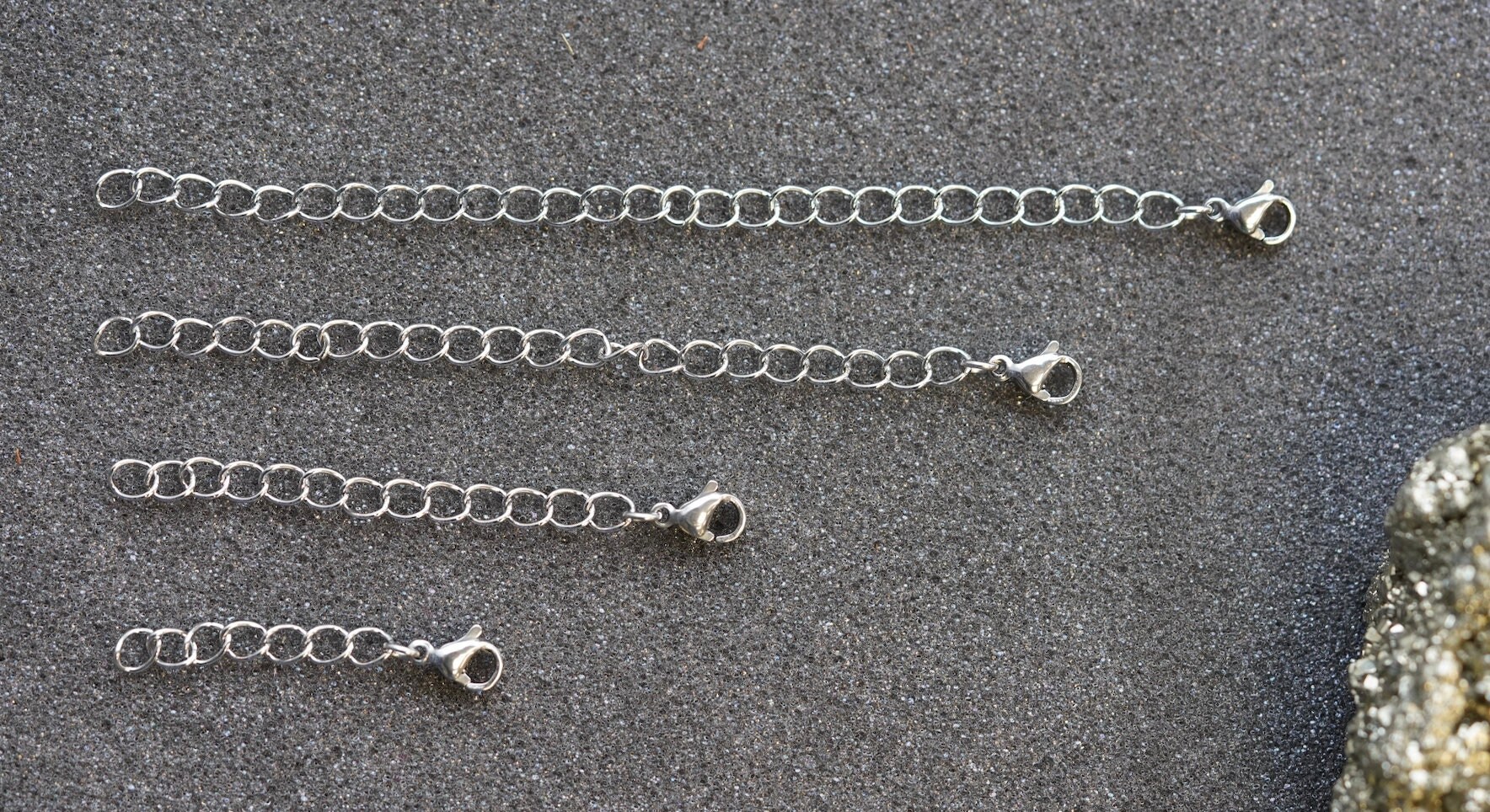 Heavy Duty Adjustable Extender Chain, 925 Sterling Silver, 2 Inch