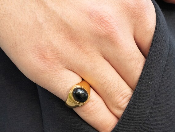 Onyx pinky ring mens discount