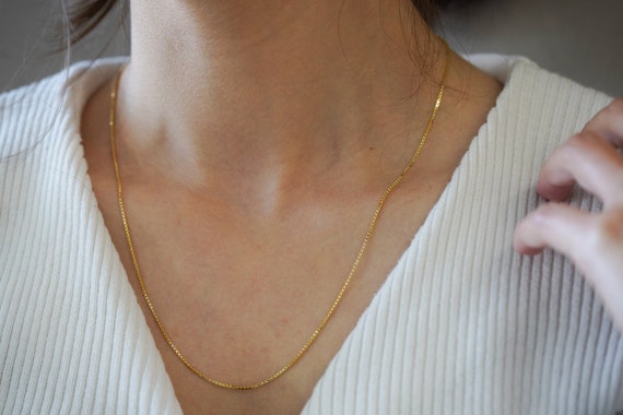 Box Chain 14K Gold VERMEIL Chain Box 