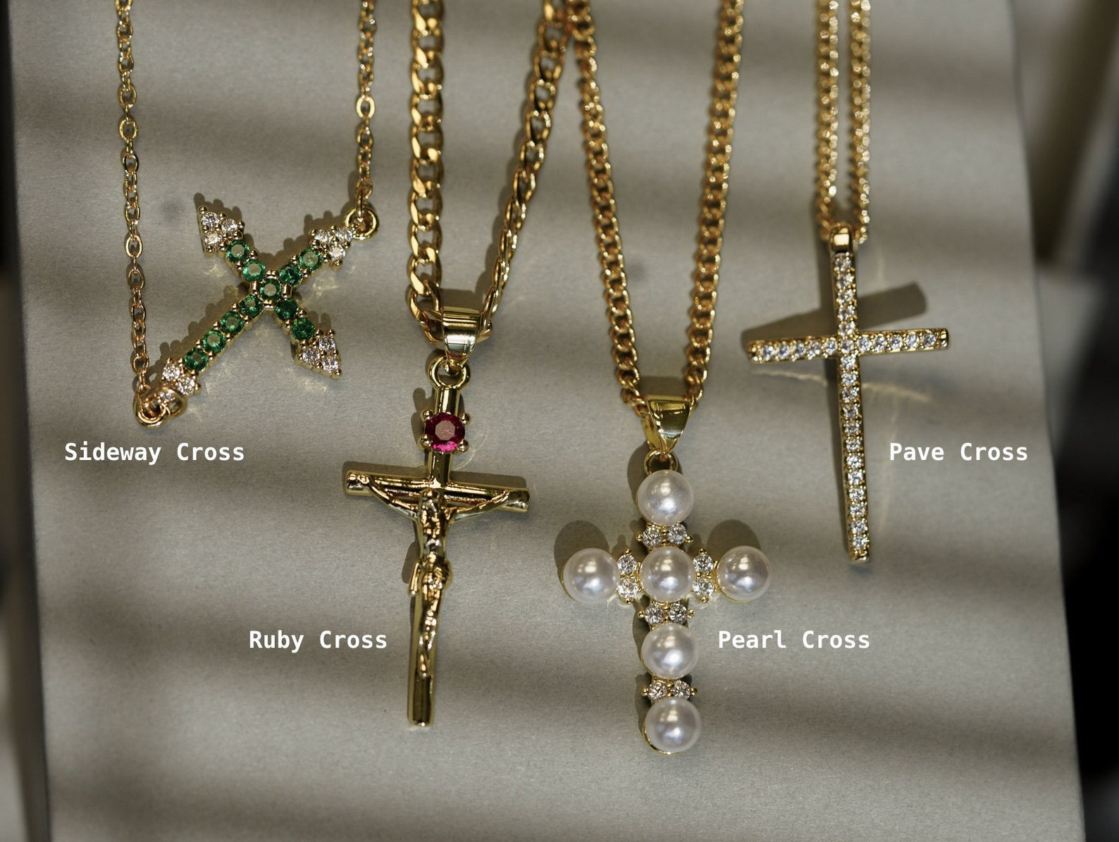 Pearl Cross Necklace 18K Gold Cross Necklace Cross Necklace Etsy