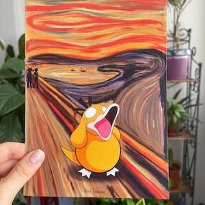 L'urlo di Psyduck (stampa di illustrazione di dipinti di Ann)