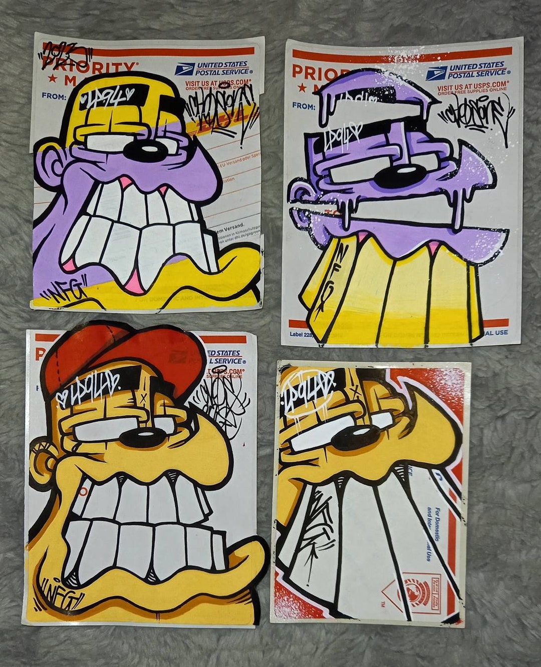 Graffiti Sticker Pack of 4 Usps 228 Labels Comes With Sticker Etsy
