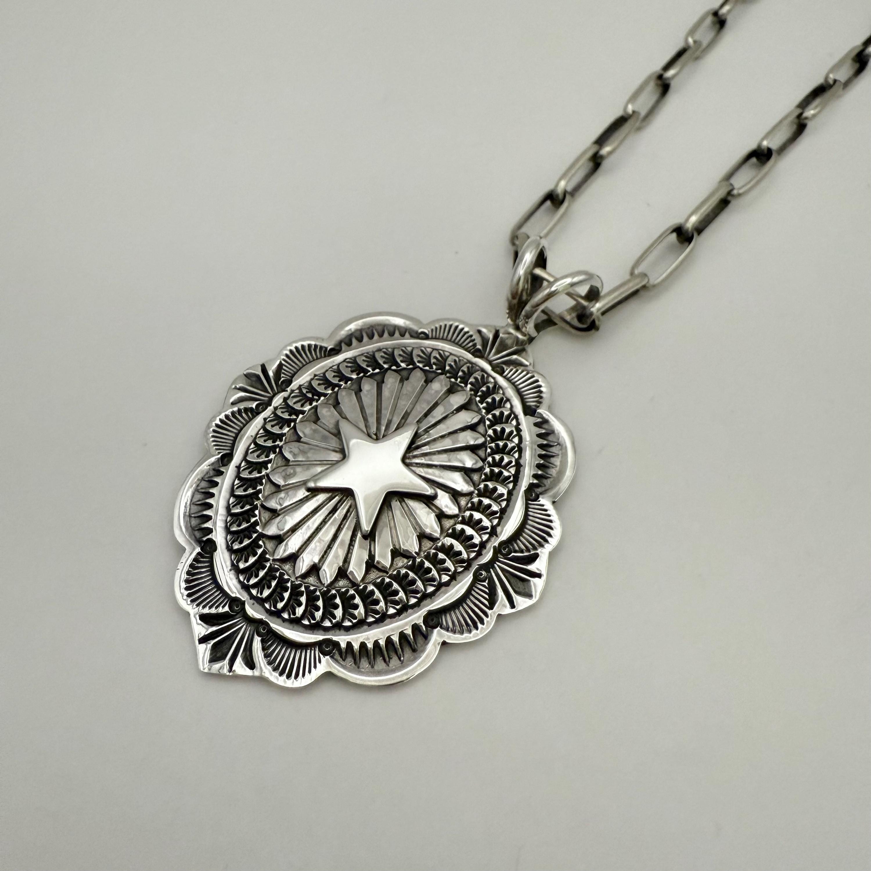 Sunshine Reeves Sterling Silver Star Pendant, Navajo Handmade Sunshine Reeves Sterling Silver Star Pendant, Navajo Handmade