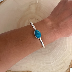 Turquoise Mountain Turquoise Cuff Bracelet By Reva Goodluck/Native American/Navajo/Handmade/Sterling Silver/One Of A Kind/Southwest/Boho
