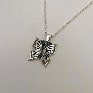 Butterfly Pendant By Bennett Kagenvema/Authentic/Native American/Hopi/Handmade/Overlay/Sterling Silver/Tribal/Tribe/Southwest/Boho/Hippie