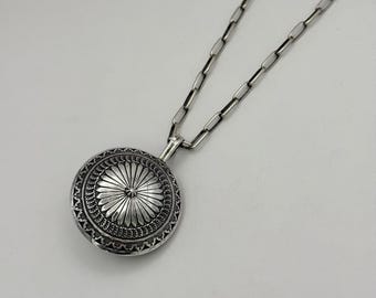 Navajo Turquoise and Silver Necklace by 