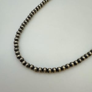 Runde Navajo Perlen Halskette 3 mm - 16 &quot;/Native American/Navajo/Hand aufgereiht/Sterling Silber/Perlen/Südwesten/Boho/Perle/Südwestern