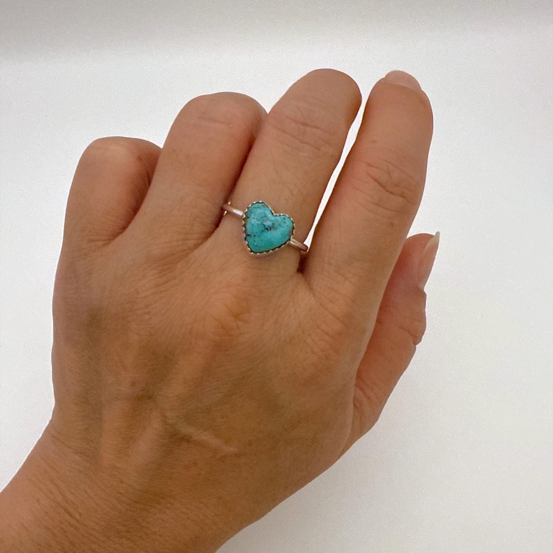 ターコイズハートリング サイズ6.5 C/ネイティブアメリカン/ナバホ族