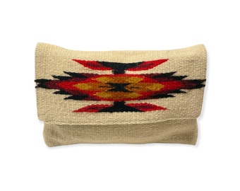 Southwestern Clutch Purse Beige/Ivory/Off-White/Hand Bag/Pouch/Southwest/Tribal Pattern/Geometric/Design/Fashion Bag/Mini Bag/Hand Woven