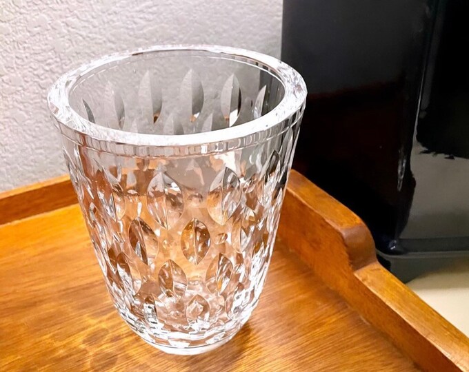 Vintage Orrefors Crystal Vase Sweden Multifaceted Etsy