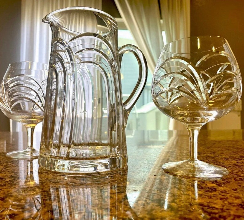 Vintage Rogaska Maestro Crystal Pitcher & Stemware Etsy