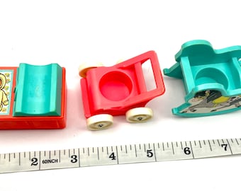 Vintage Fisher Price Little People NURSERY Pink & Blue 3pc/Set