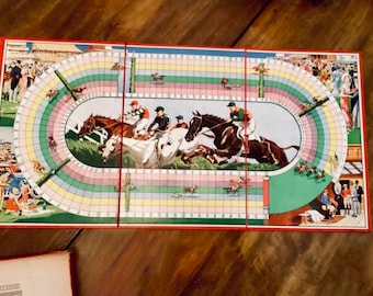 Antique STEEPLE CHASE Complete Set SPEARS Games Horse Race Game