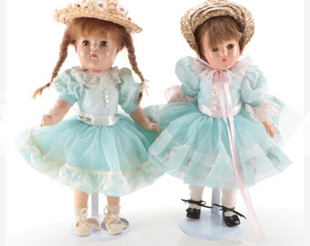 Antique Effanbee Doll Anne Shirley & Friend | Composition 17” | 2/Set