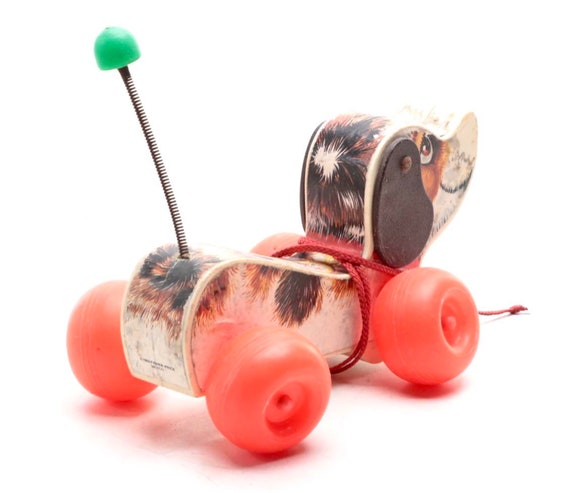 レア 未使用 タグ付 ヴィンテージ KOESEN Schnappi シュナッピー Vintage 1965 Fisher Price “little Snoopy” Wooden Puppy Dog Pull