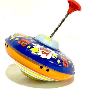 Antique Ohio Arts Sleepy Teddy Spinning Top ~ The Original One! Vintage Tin Toys | Ohio Arts