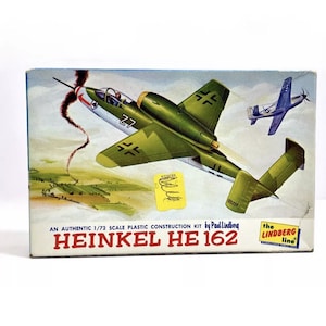 NEW! 1965 Lindberg Line Heinkel HE 162 1/72 Vintage Model Aircraft Kit, NEW! Sealed Model Kit Aircraft Militia Vintage Aircraft Model Kits