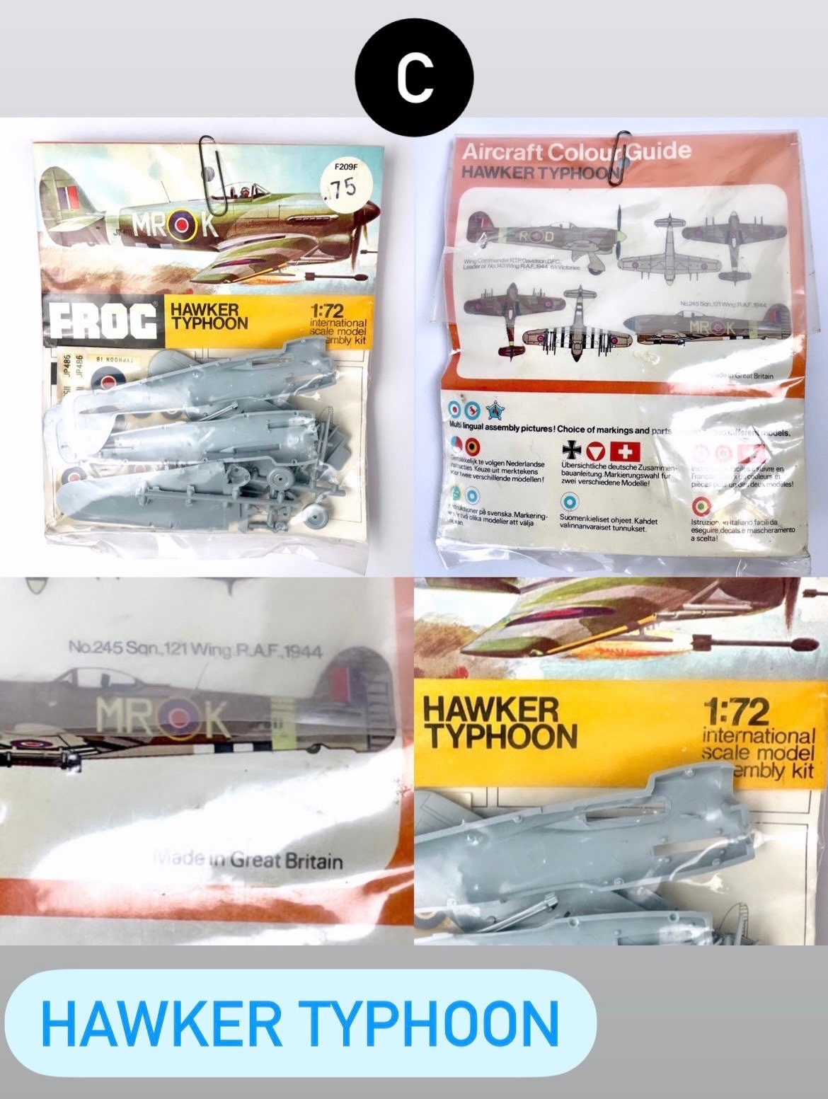 Feuilles De Décalques Vintage Pour Maquettes D'Avion - Matchbox/Hasegawa 60s/70s