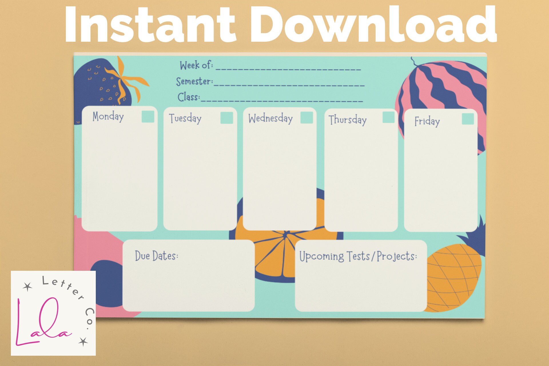 Class Planner- PRINTABLE - Etsy