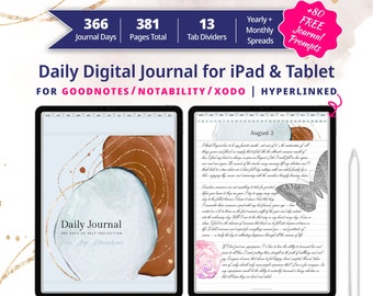 Boho Blue Daily Digital Journal for GoodNotes, Notability
