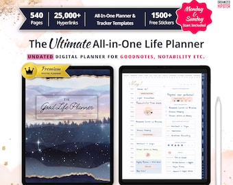 Undated Digital Planner, All in One Life Planner, GoodNotes & Notability