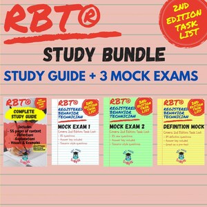 RBT Study Guide and Mock Exams | 3 RBT Mock Exams | Study Guide | 2nd Edition Task List | RBT Test Prep | rbt quiz | rbt study package