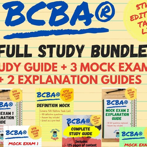 UPDATED 5th Edition BCBA Exam Study Kit Study Guide Etsy