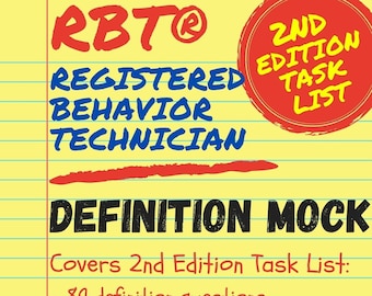 Registered Behavior Technician Definition Mock Exam | RBT Definition Mock | 89 Definition Questions | Answer Key | 2nd Edition Task List