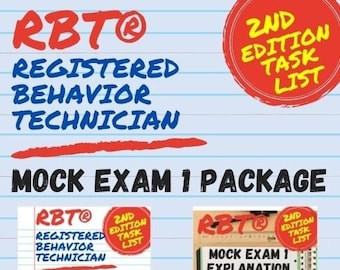 Registered Behavior Technician Mock Exam 1 Package | RBT Mock Exam 1 | 85 Scenario Questions | Explanation Guide | 2nd Edition Task List