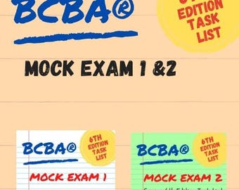 6th Edition Task List BCBA Mock Exam 1 and 2 | 185 Questions Each |  Board Certified Behavior Analyst | BCBA Exam Prep | BCBA