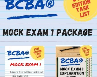 6th Edition Task List BCBA Mock Exam 1 | 185 Questions | Explanation Guide | Board Certified Behavior Analyst | BCBA Exam Prep | BCBA