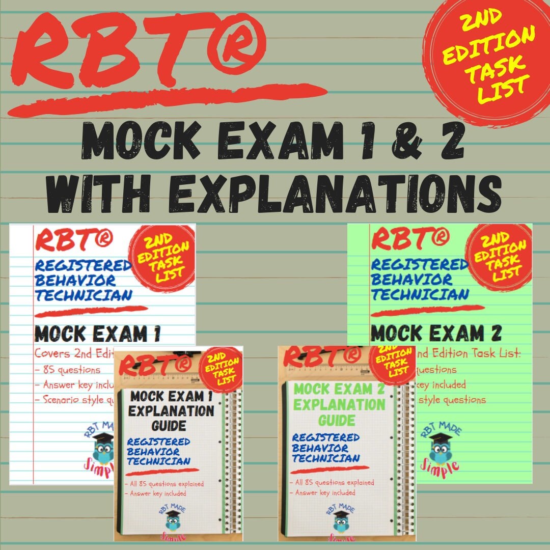 RBT Mock Exam 1 and 2 Bundle 2 Mock Exams 2 Explanation Guides RBT Mock