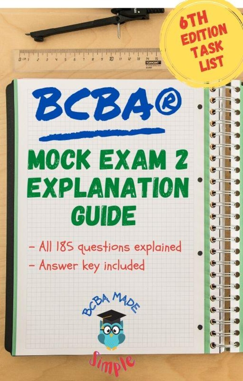 6th Edition Task List BCBA Mock Exam 1 & 2 | 185 Questions Each ...