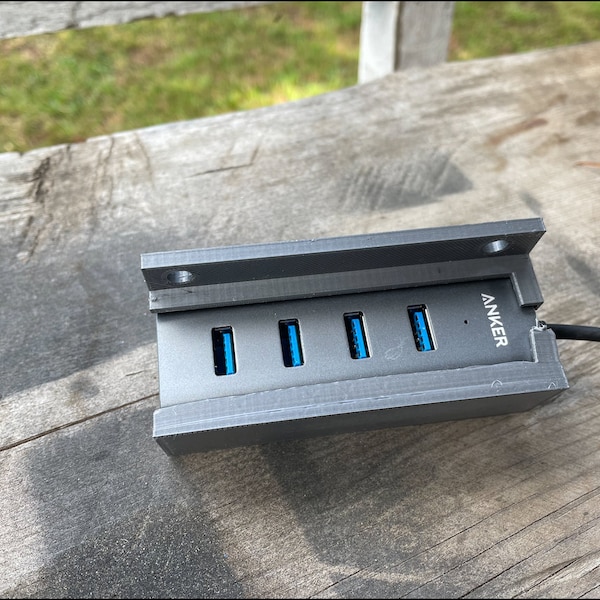 Anker 4 Port USB C Hub 3D Printed mount for your desk or wall