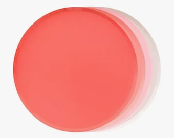 7&quot; Inch Paper Plate / 4 Shades of Pink