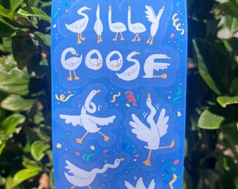 Silly Goose Sticker Sheet: Handmade Planner Stickers, Laptop Labels, Water Bottle Decal