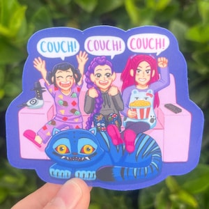 K-pop Demon Hunters Couch Sticker— Water bottle sticker, laptop sticker