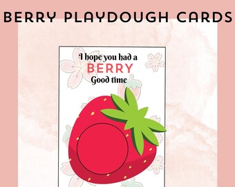 Strawberry Berry First Playdough Party Favors , Berry Sweet Playdough Kids, Strawberry Berry Sweet Birthday Playdough Party Favors