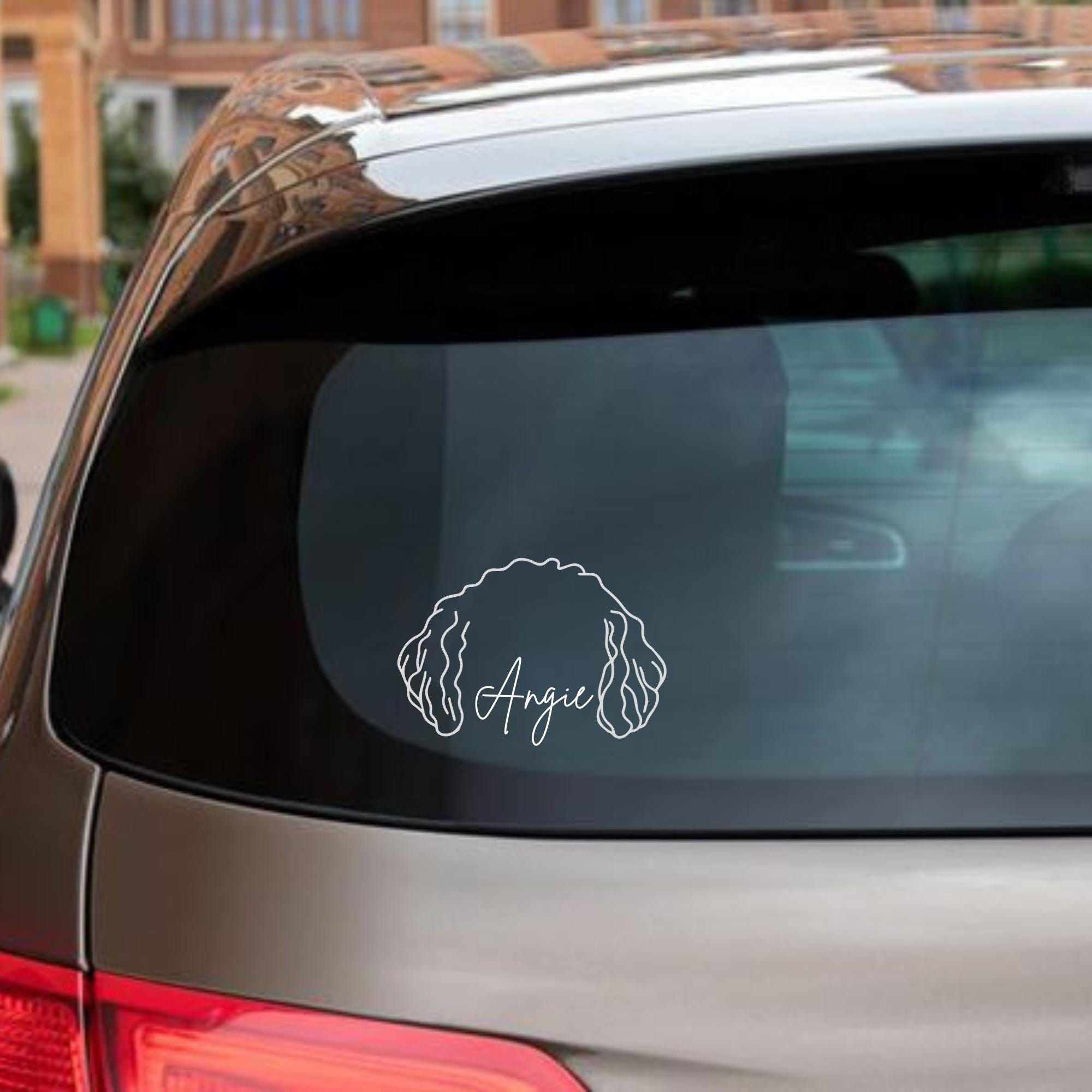 Custom Dog Ear Drawing Decal, Dog Vinyl Decal, Dog Mom Car Decal, Pet Ear Decal