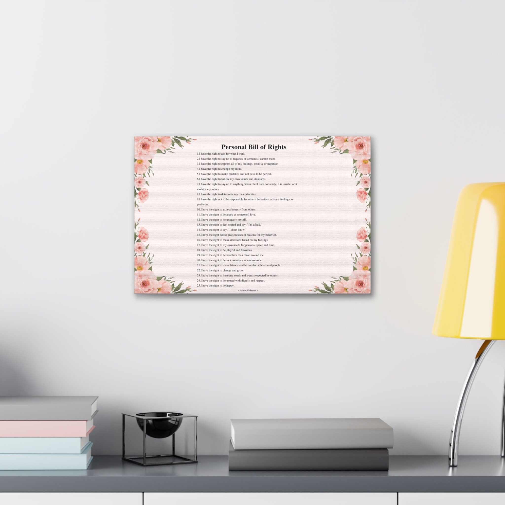 Personal Bill of Rights Therapy Tools Therapy Office Decor Home Decor