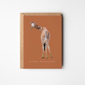 Postkarte Giraffe/ Danke, A6