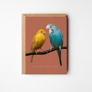 Postkarte Wellensittich, A6