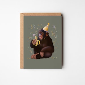 Postkarte Glückwunsch/ Affe, A6